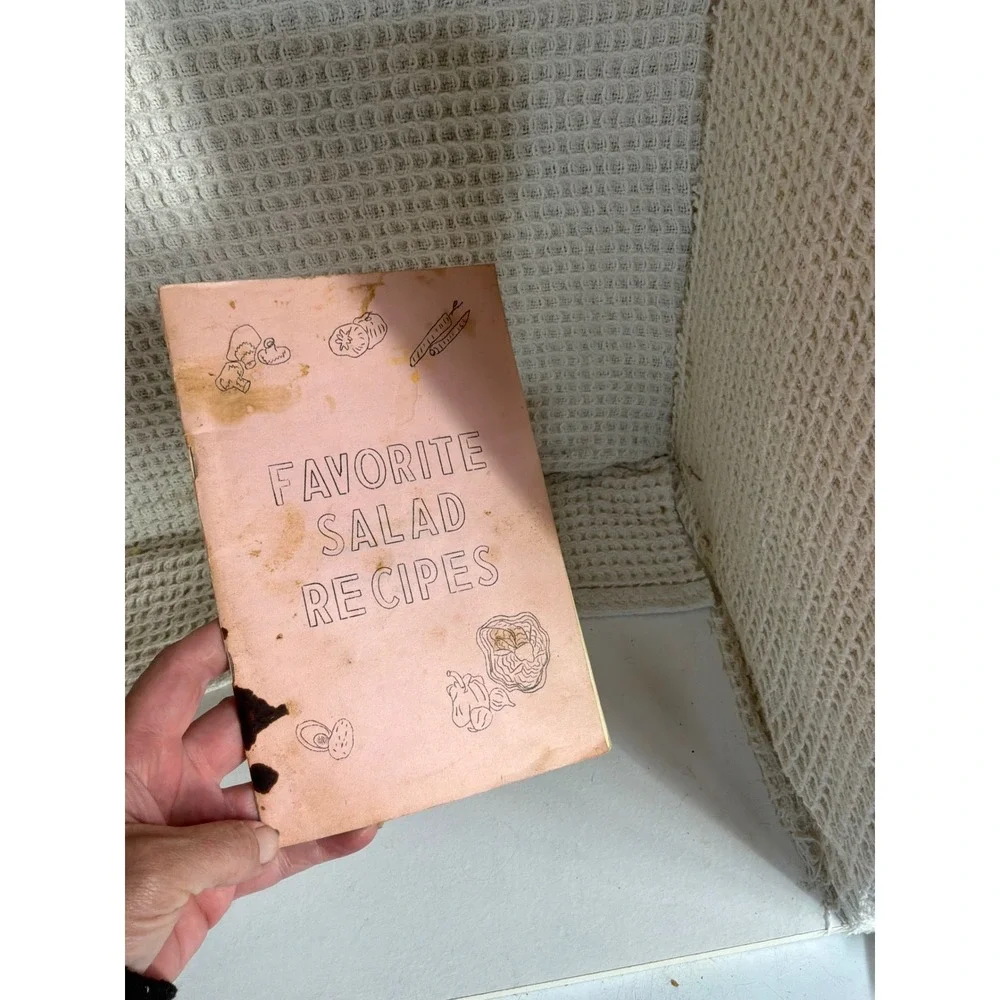 Vintage 1977 Sturgeon Bay Moravian Church Favorite Salad Recipes Book Pink OS